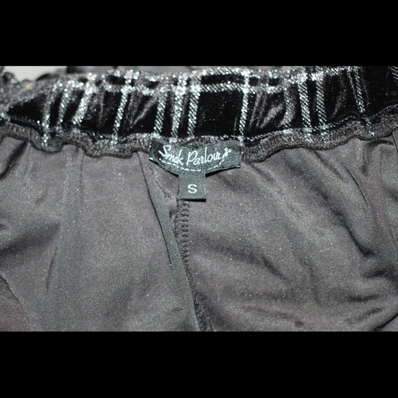 Smak Parlour Black Velvet & Sparkle Plaid Sweet Talk Skirt - Picture 3 of 3
